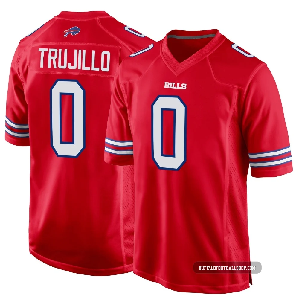 Maddux Trujillo ＃0 Buffalo Bills Game Red Men's Alternate Jersey