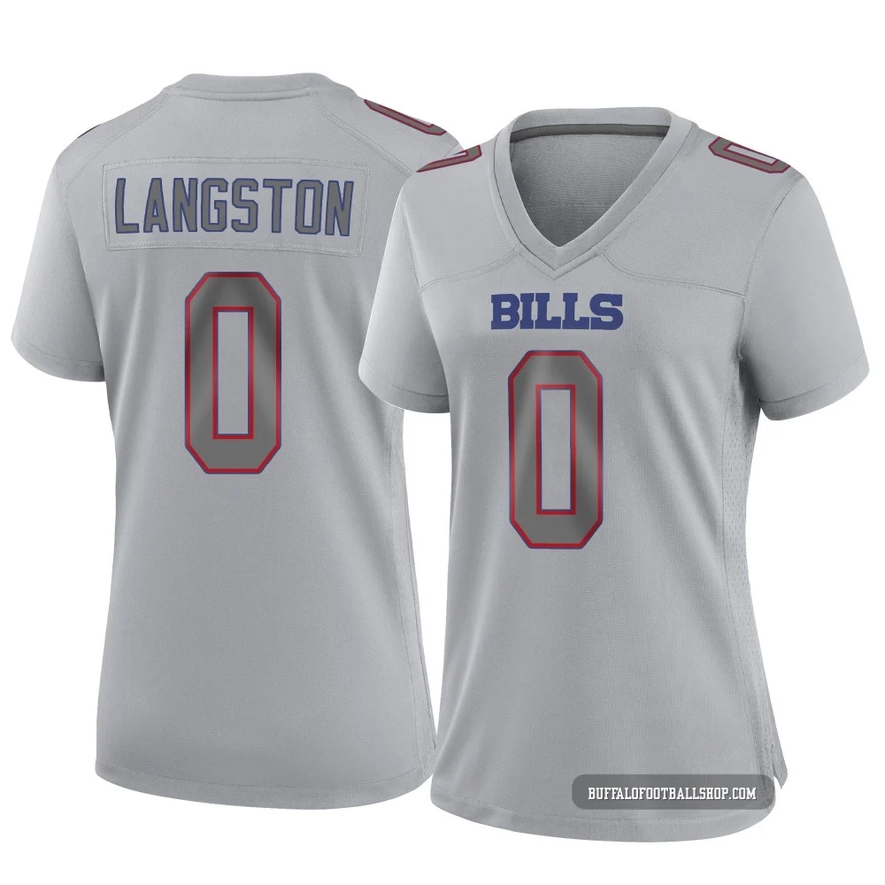 Mark Langston ＃0 Buffalo Bills Game Gray Women's Atmosphere Fashion Jersey