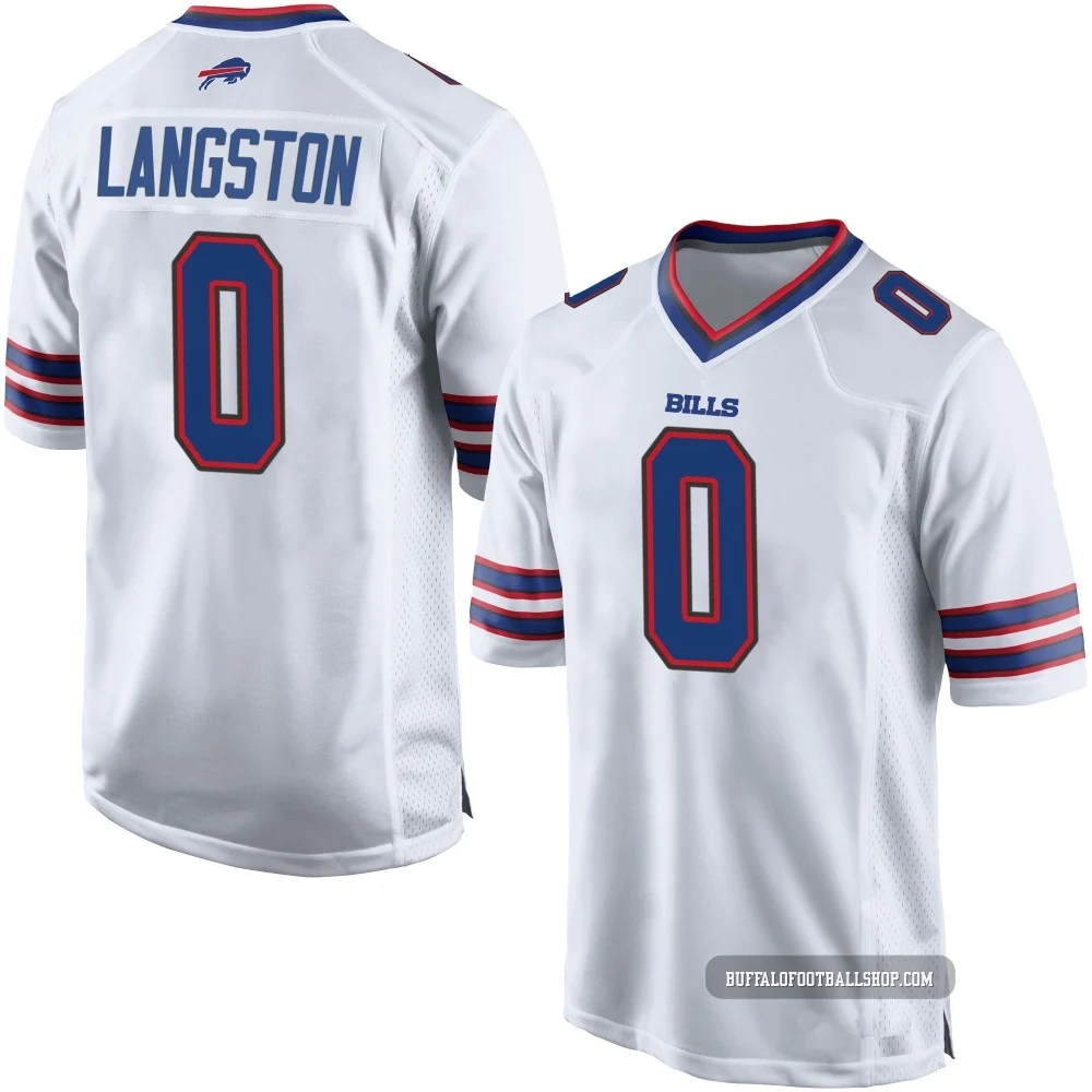 Mark Langston ＃0 Buffalo Bills Game White Youth Jersey