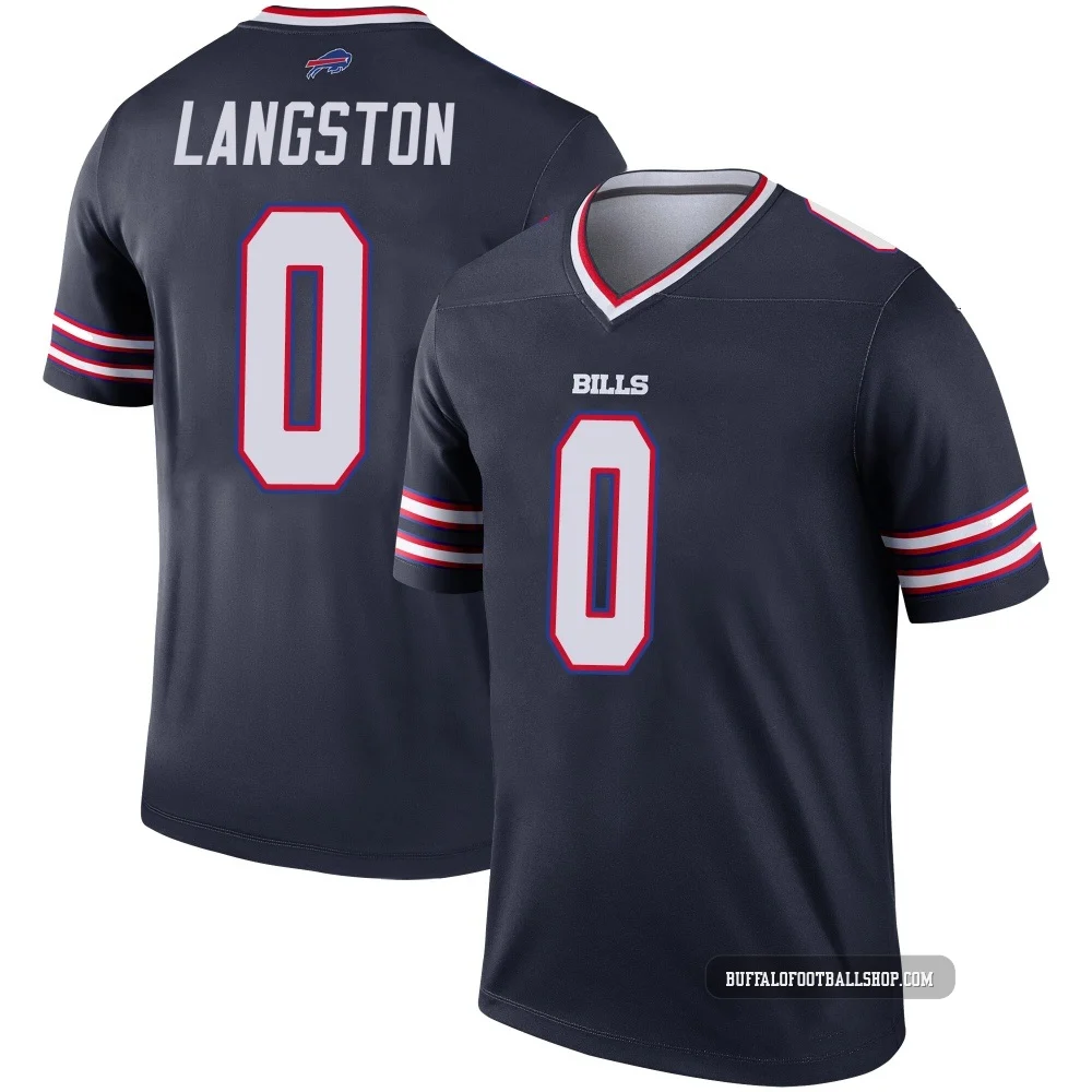 Mark Langston ＃0 Buffalo Bills Legend Navy Men's Inverted Jersey