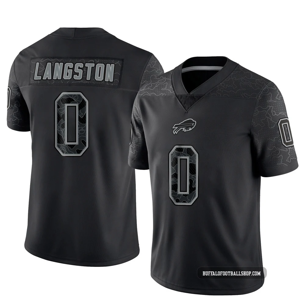 Mark Langston ＃0 Buffalo Bills Limited Black Youth Reflective Jersey