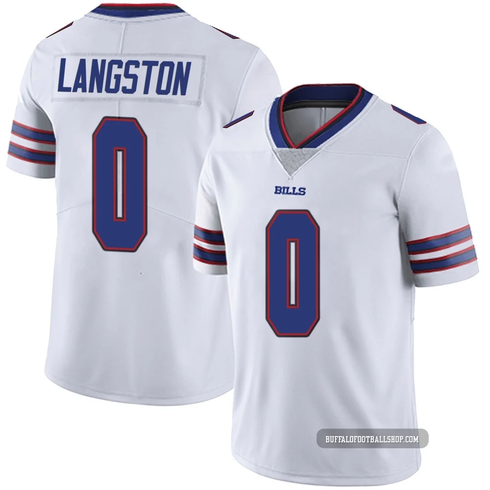 Mark Langston ＃0 Buffalo Bills Limited White Men's Color Rush Vapor Untouchable Jersey