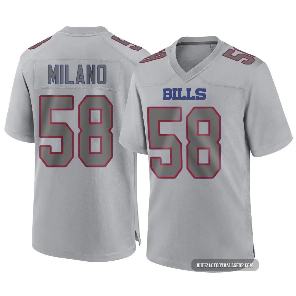 Matt Milano ＃58 Buffalo Bills Game Gray Youth Atmosphere Fashion Jersey