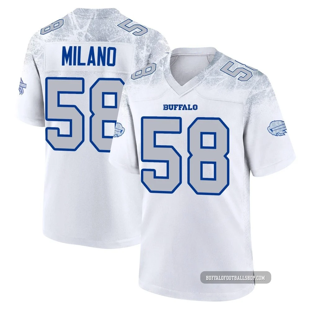 Matt Milano ＃58 Buffalo Bills Game White Men's 2025 Rivalries Collection Jersey