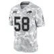 Matt Milano ＃58 Buffalo Bills Limited Arctic Camo Men's 2024 Salute to Service Jersey