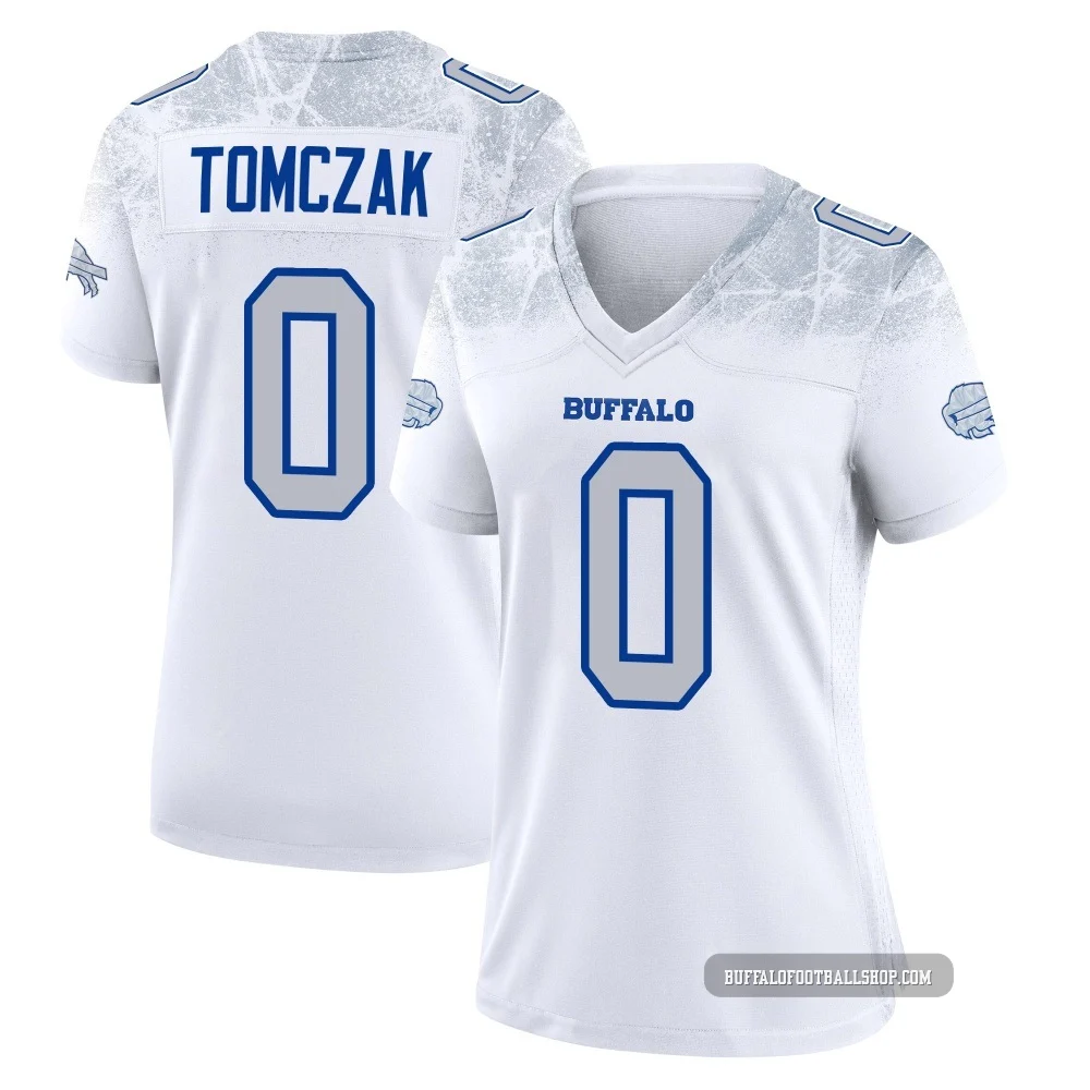 Max Tomczak ＃0 Buffalo Bills Game White Women's 2025 Rivalries Collection Jersey
