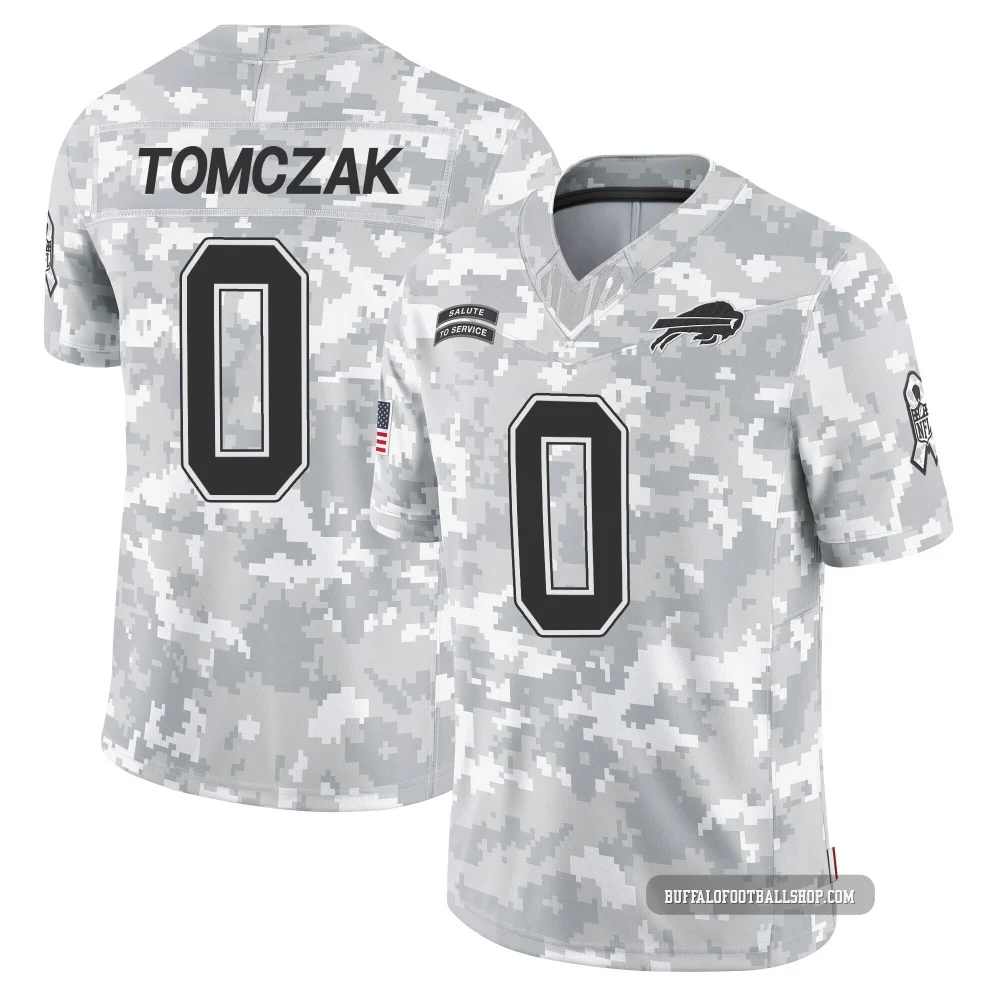 Max Tomczak ＃0 Buffalo Bills Limited Arctic Camo Men's 2024 Salute to Service Jersey