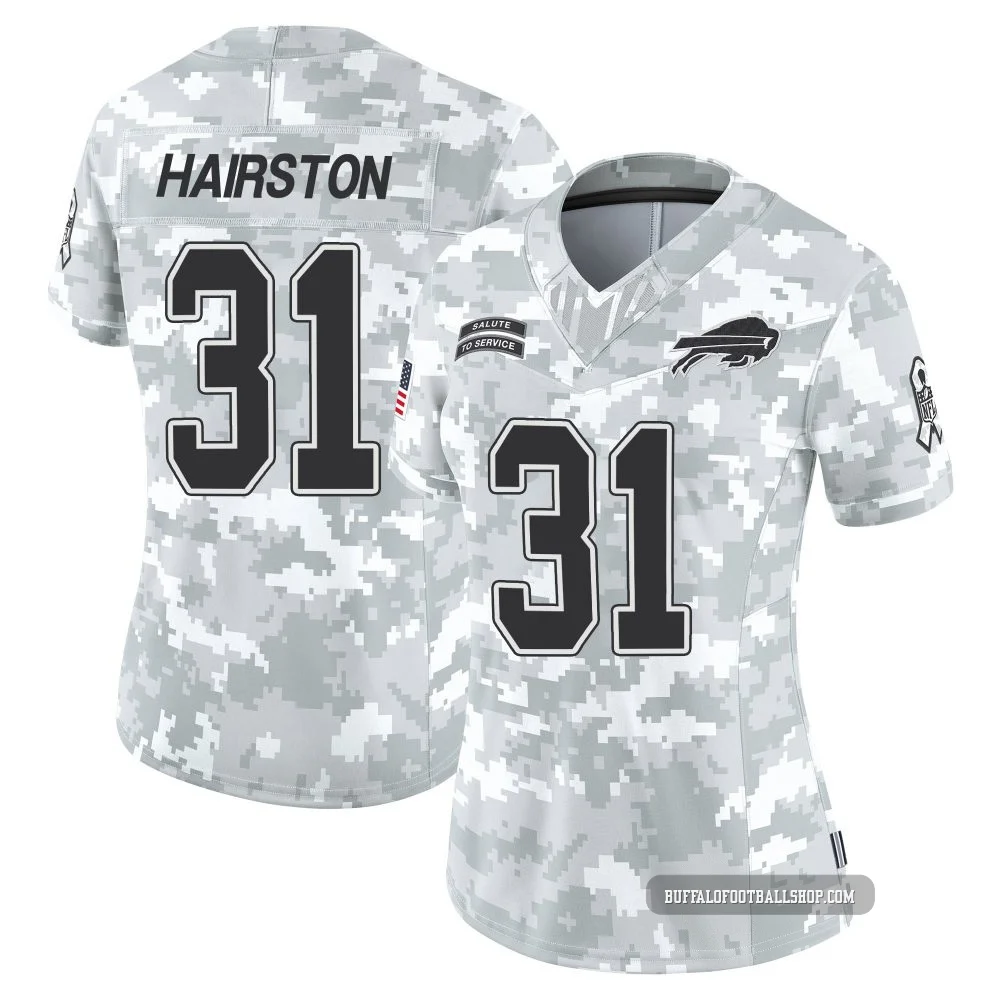 Maxwell Hairston ＃31 Buffalo Bills Limited Arctic Camo Women's 2024 Salute to Service Jersey