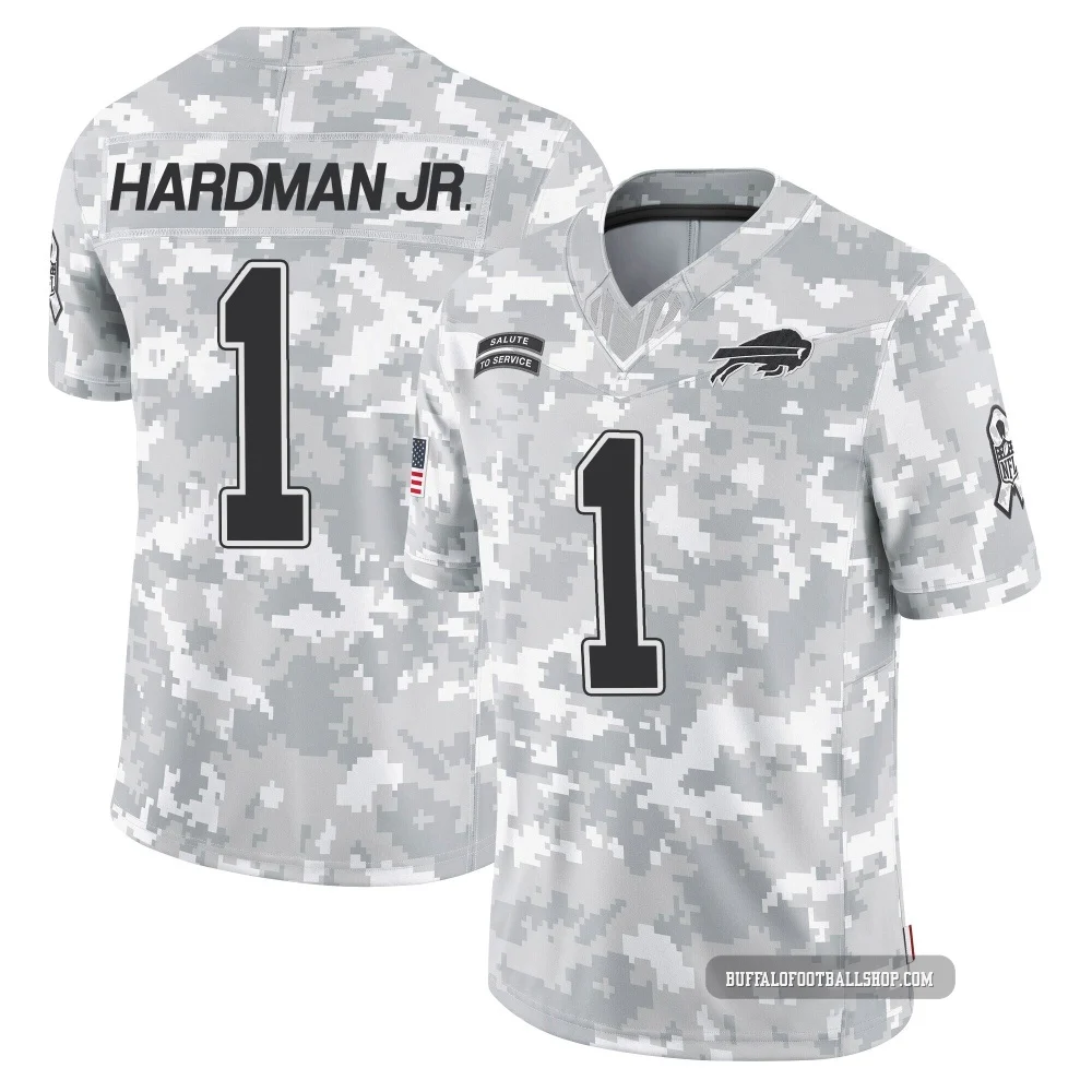Mecole Hardman Jr. ＃1 Buffalo Bills Limited Arctic Camo Men's 2024 Salute to Service Jersey