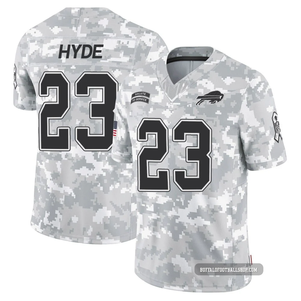 Micah Hyde ＃23 Buffalo Bills Limited Arctic Camo Men's 2024 Salute to Service Jersey