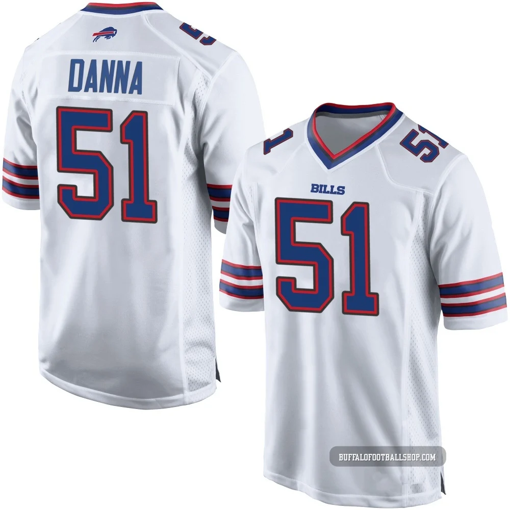 Mike Danna ＃51 Buffalo Bills Game White Men's Jersey