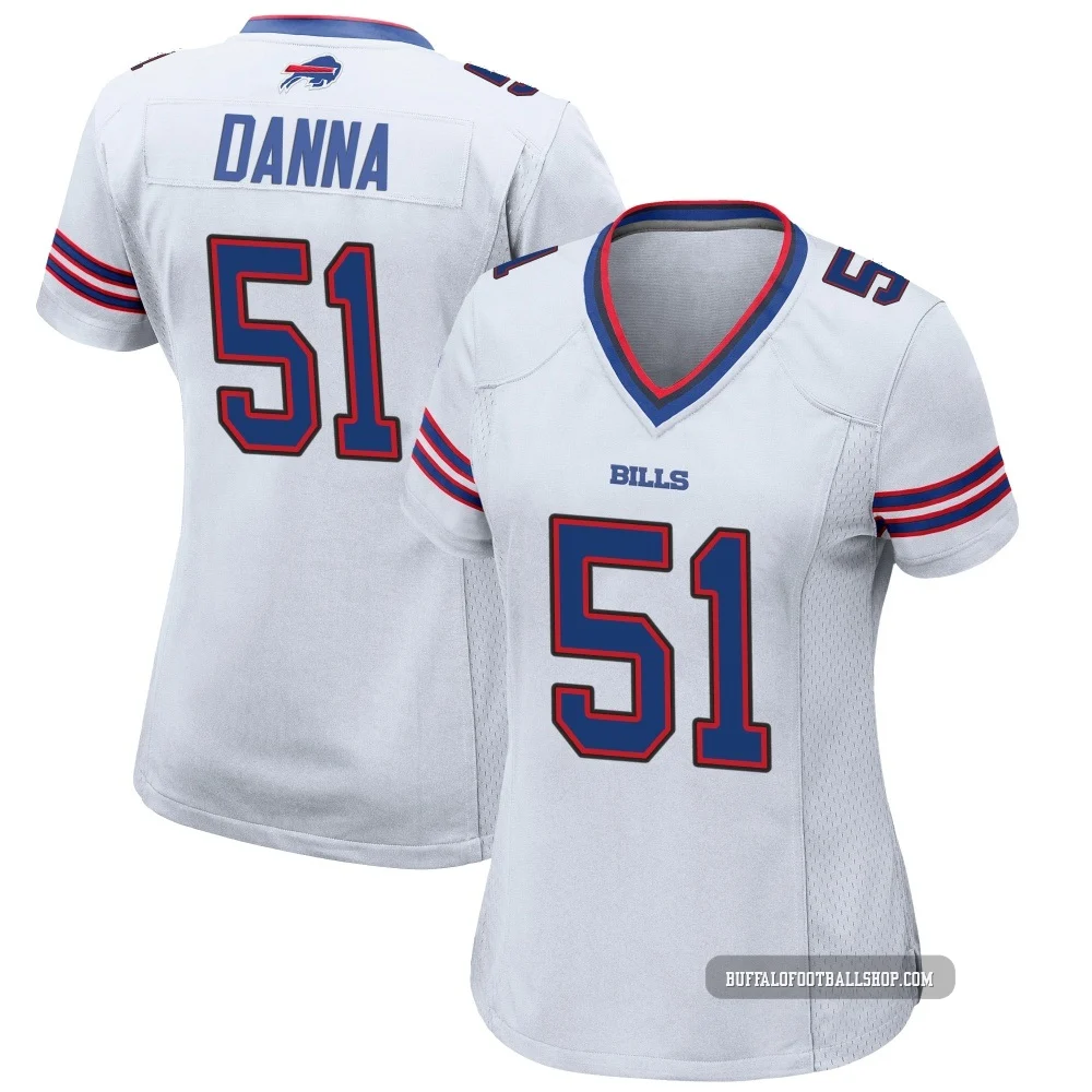 Mike Danna ＃51 Buffalo Bills Game White Women's Jersey