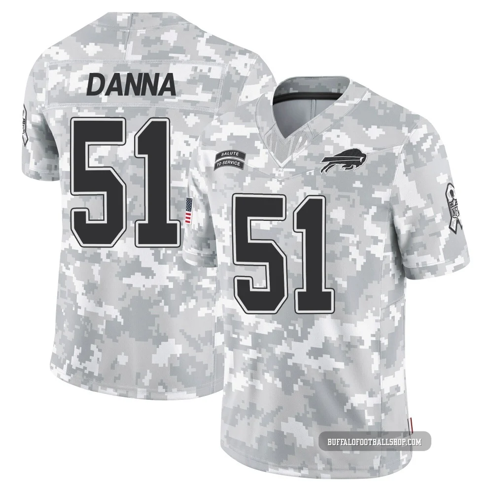 Mike Danna ＃51 Buffalo Bills Limited Arctic Camo Men's 2024 Salute to Service Jersey