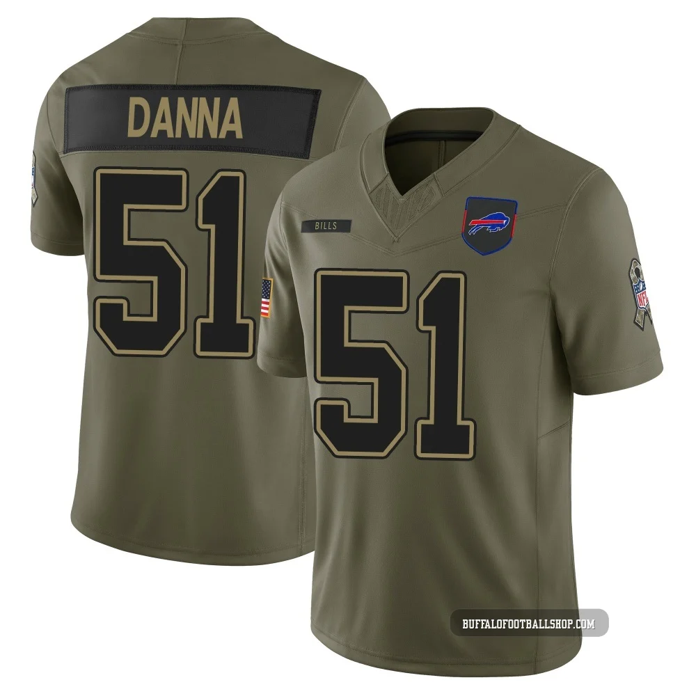 Mike Danna ＃51 Buffalo Bills Limited Olive Youth 2025 Salute to Service Jersey