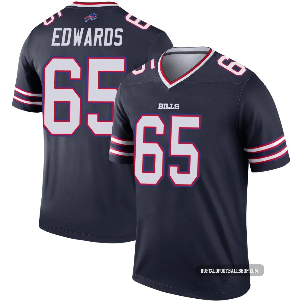 Mike Edwards ＃65 Buffalo Bills Legend Navy Men's Inverted Jersey