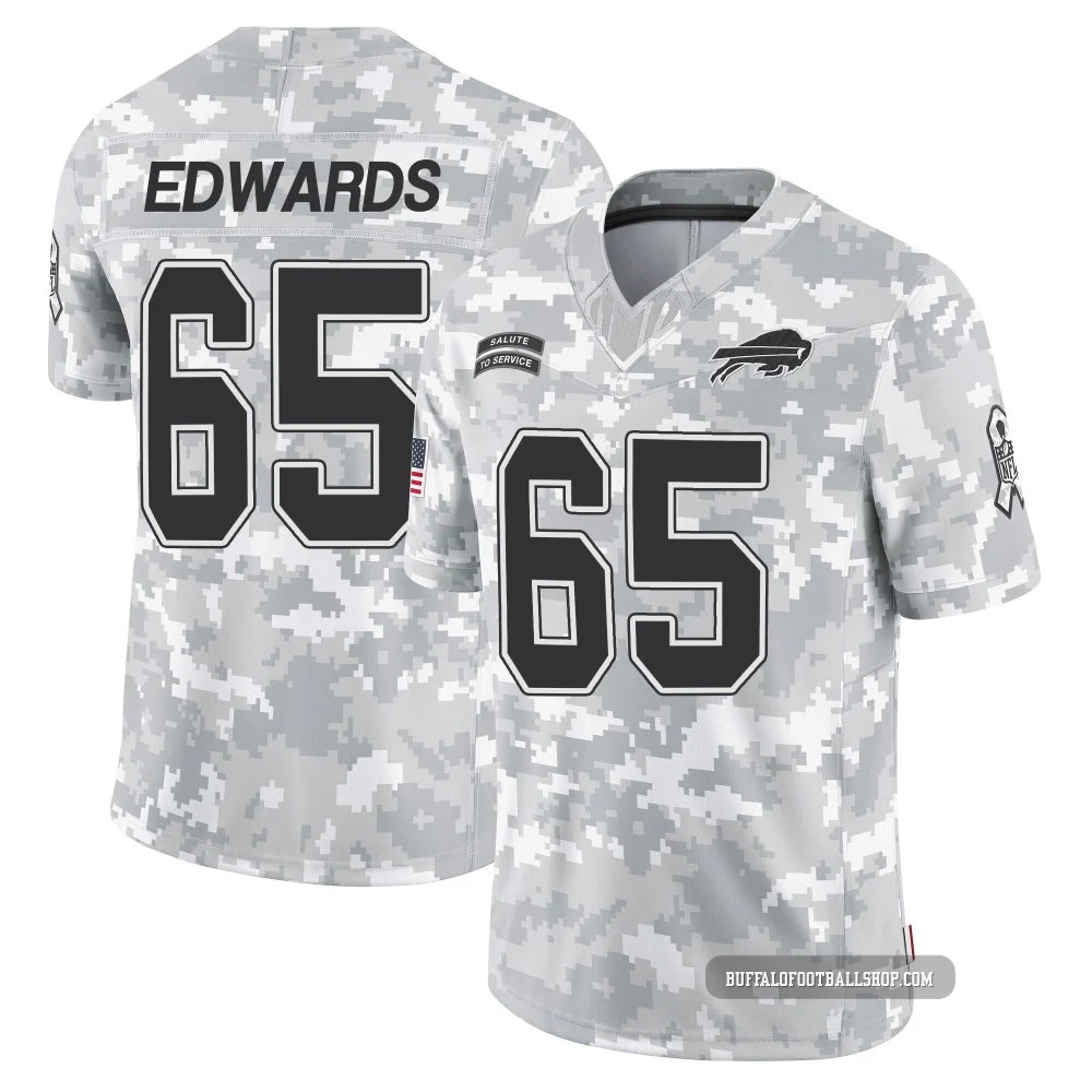 Mike Edwards ＃65 Buffalo Bills Limited Arctic Camo Youth 2024 Salute to Service Jersey