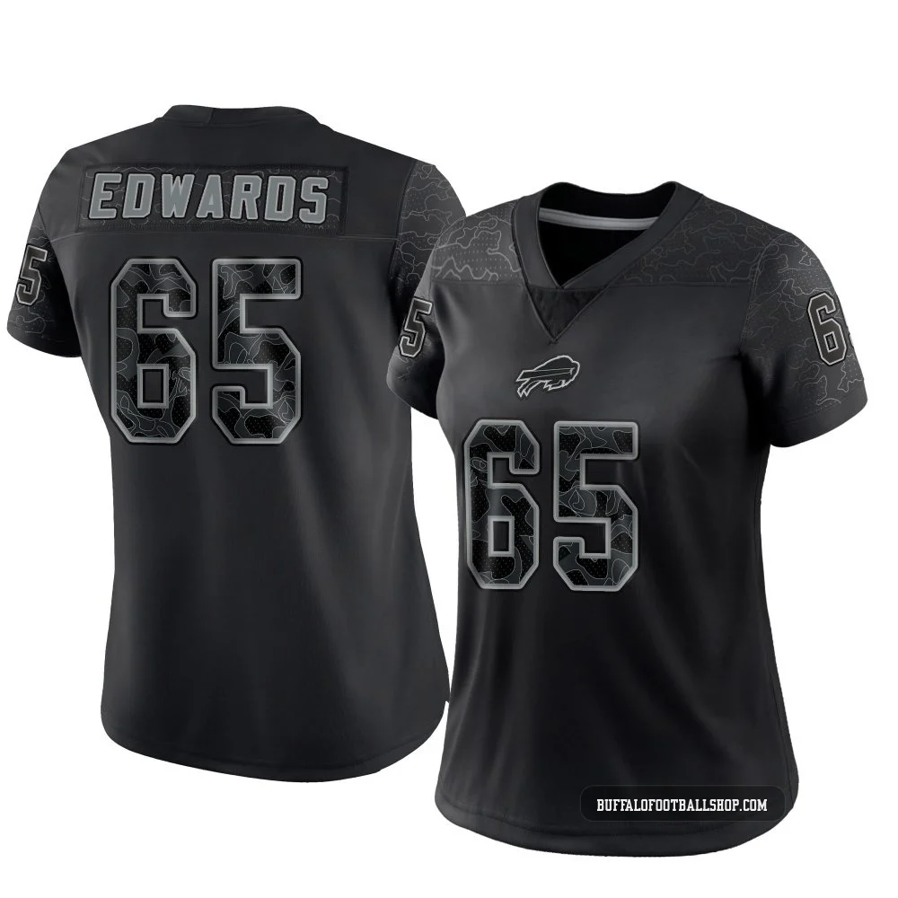 Mike Edwards ＃65 Buffalo Bills Limited Black Women's Reflective Jersey