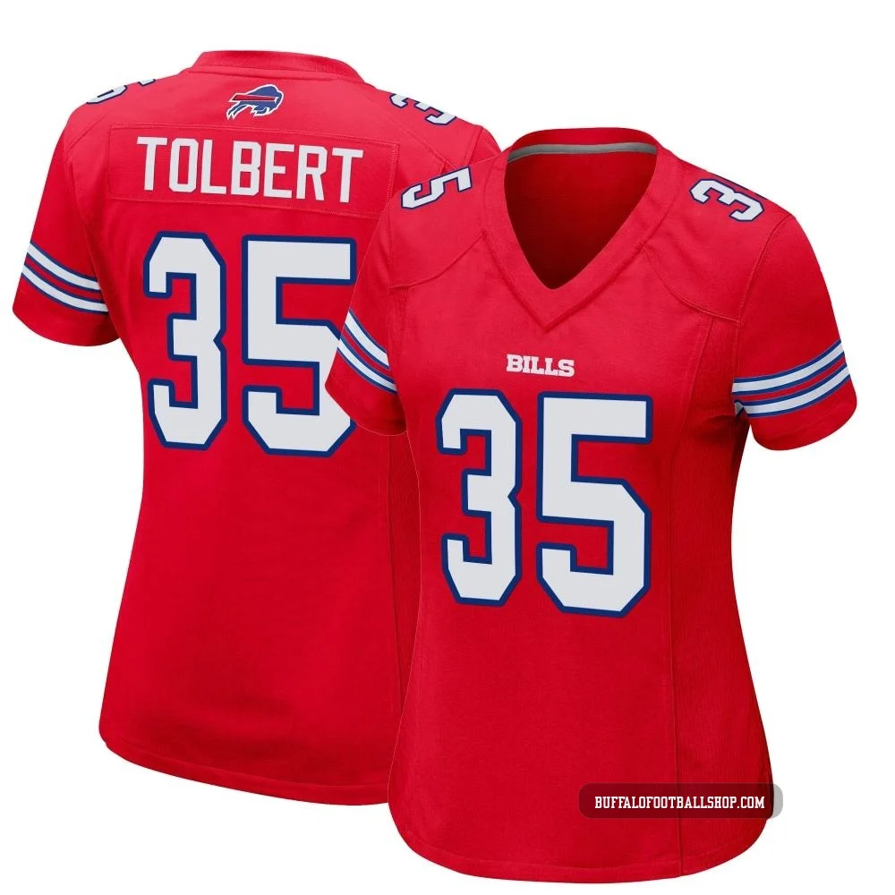 Mike Tolbert ＃35 Buffalo Bills Game Red Women's Alternate Jersey