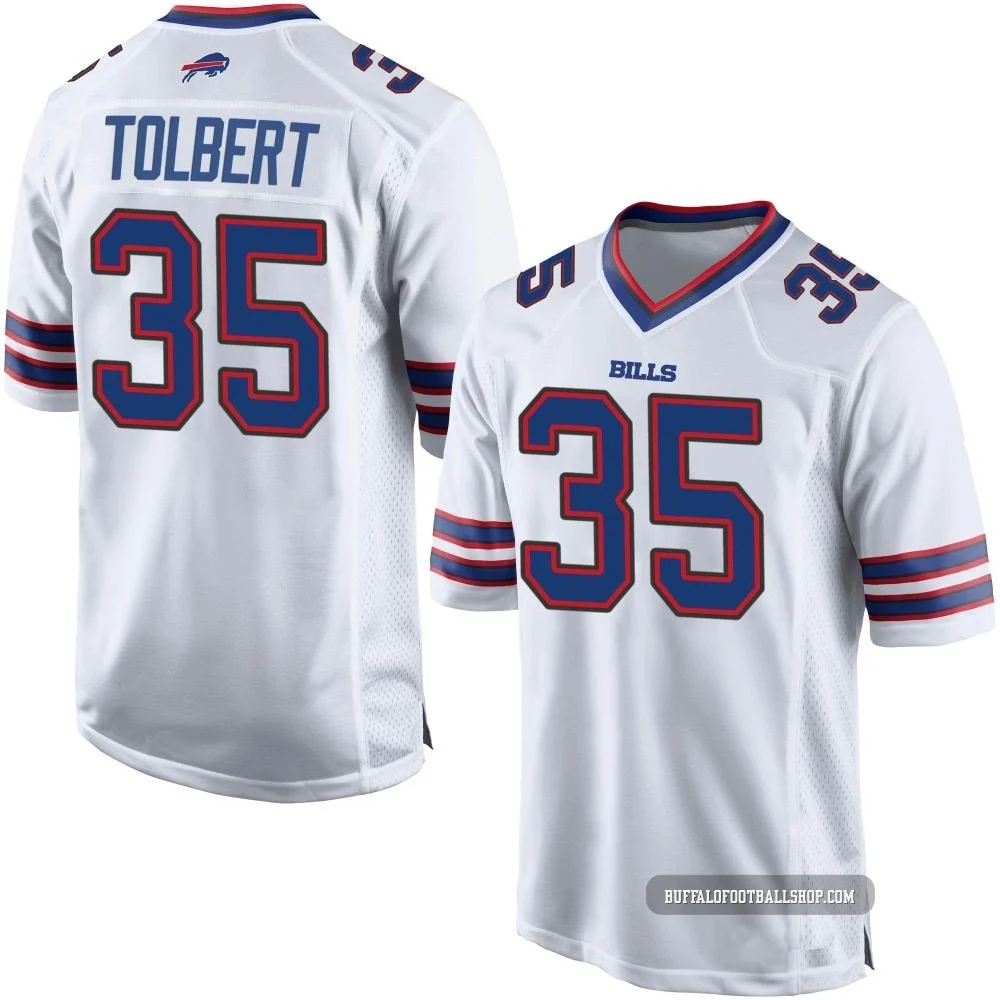 Mike Tolbert ＃35 Buffalo Bills Game White Men's Jersey