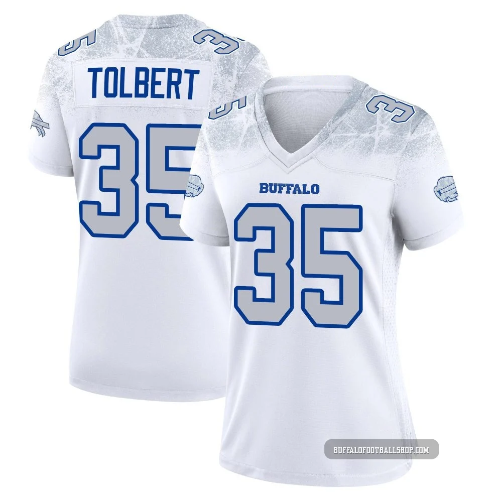 Mike Tolbert ＃35 Buffalo Bills Game White Women's 2025 Rivalries Collection Jersey