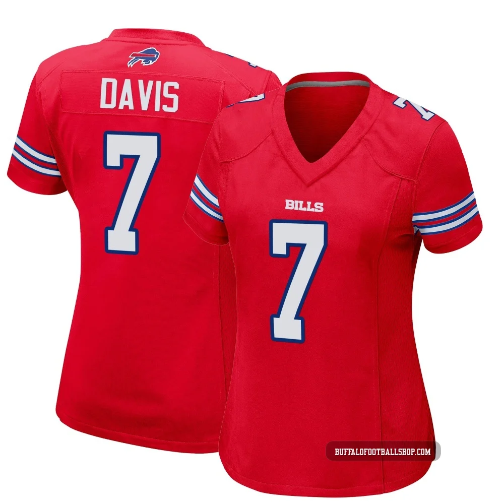 Ray Davis ＃7 Buffalo Bills Game Red Women's Alternate Jersey
