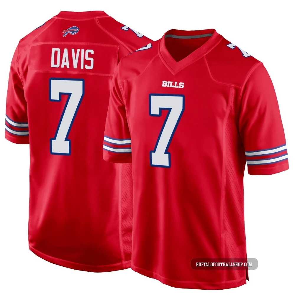 Ray Davis ＃7 Buffalo Bills Game Red Youth Alternate Jersey