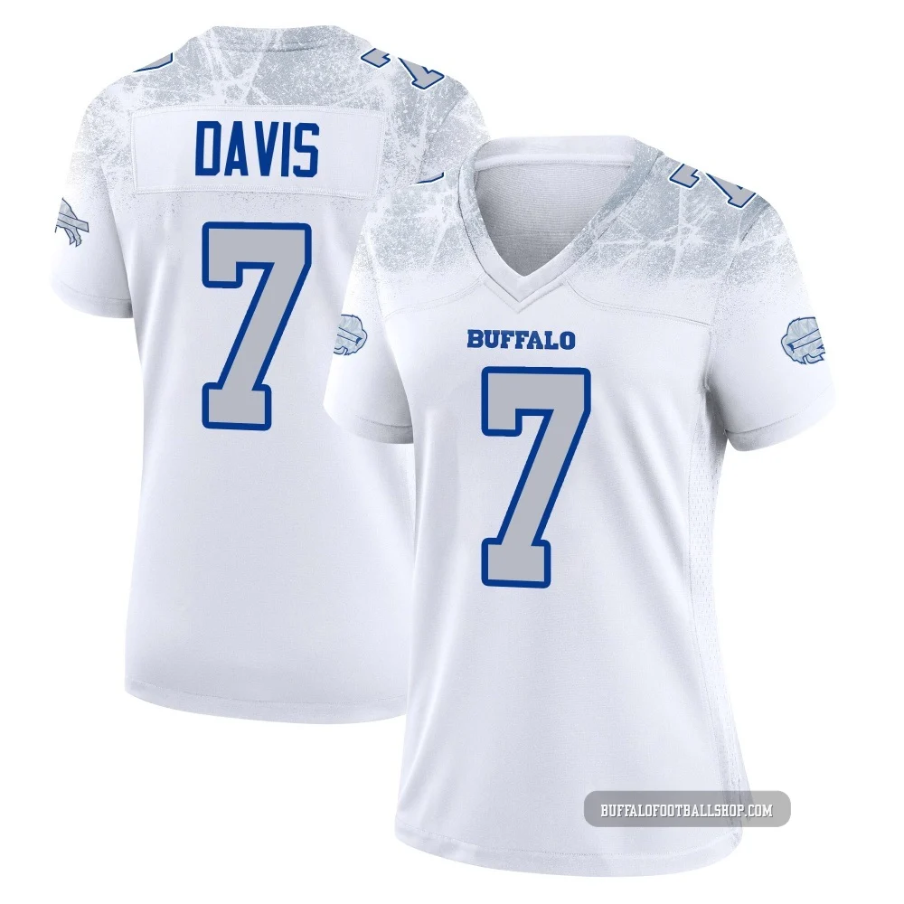 Ray Davis ＃7 Buffalo Bills Game White Women's 2025 Rivalries Collection Jersey