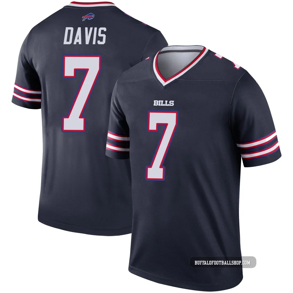 Ray Davis ＃7 Buffalo Bills Legend Navy Men's Inverted Jersey