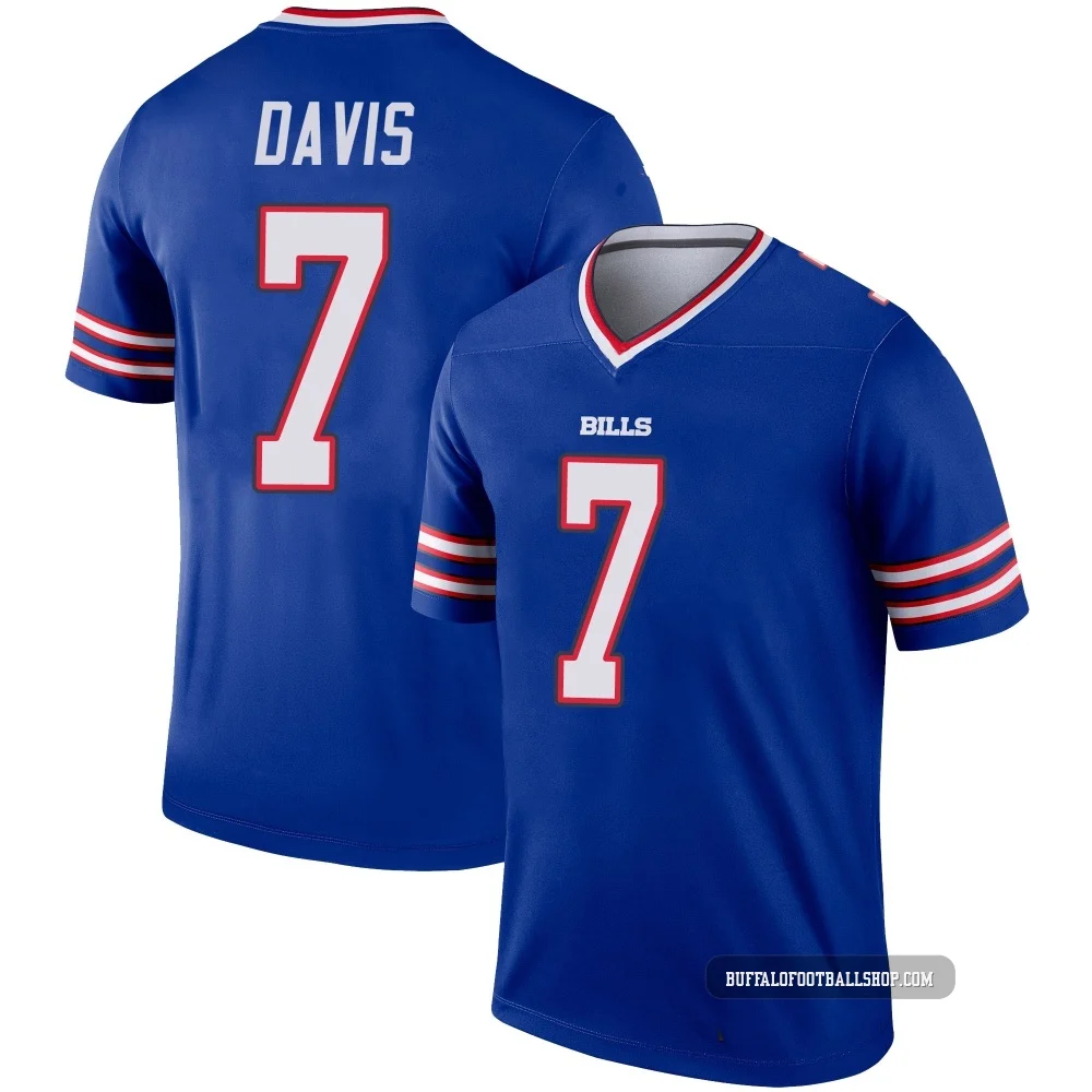 Ray Davis ＃7 Buffalo Bills Legend Royal Men's Jersey