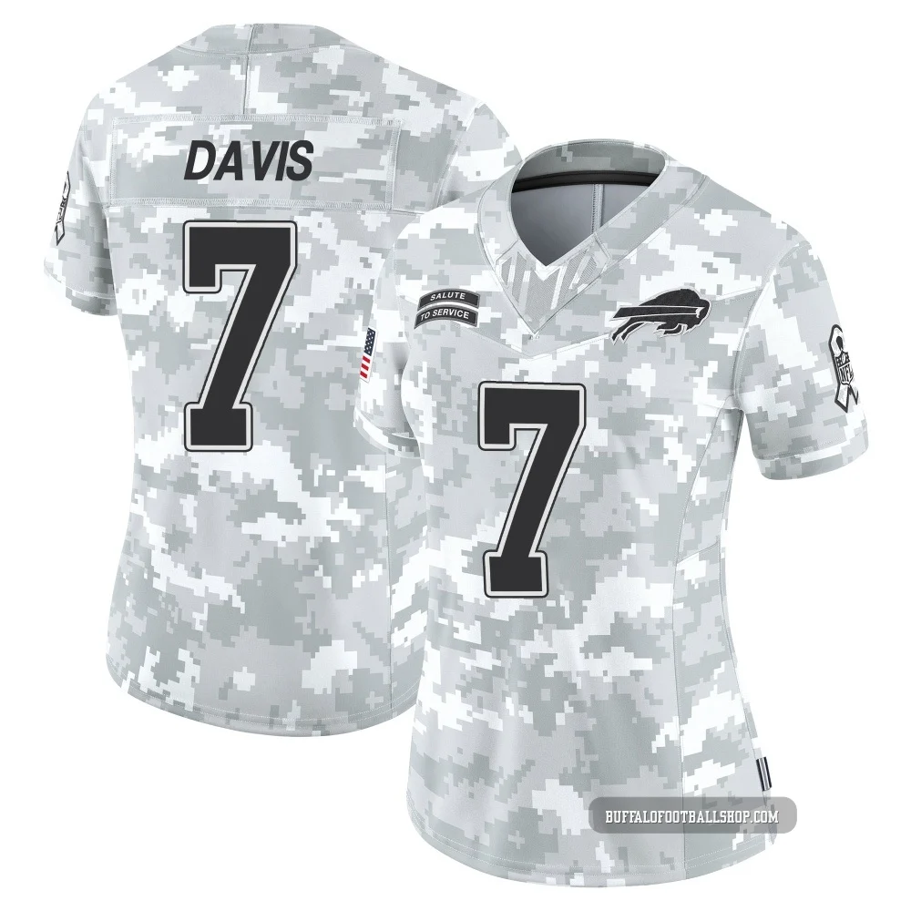 Ray Davis ＃7 Buffalo Bills Limited Arctic Camo Women's 2024 Salute to Service Jersey