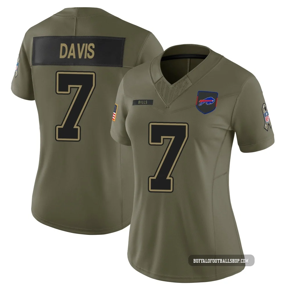 Ray Davis ＃7 Buffalo Bills Limited Olive Women's 2025 Salute to Service Jersey