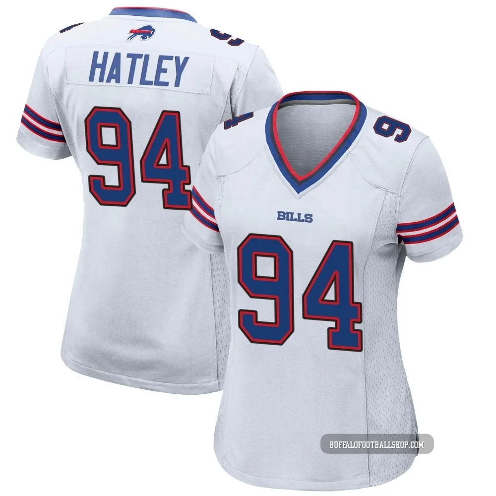 Rickey Hatley ＃94 Buffalo Bills Game White Women's Jersey