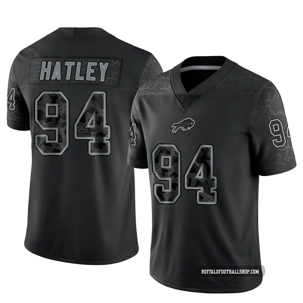 Rickey Hatley ＃94 Buffalo Bills Limited Black Men's Reflective Jersey