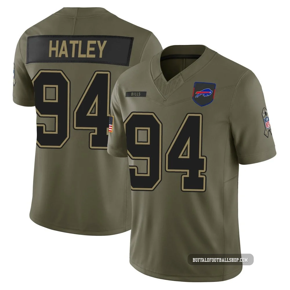 Rickey Hatley ＃94 Buffalo Bills Limited Olive Men's 2025 Salute to Service Jersey