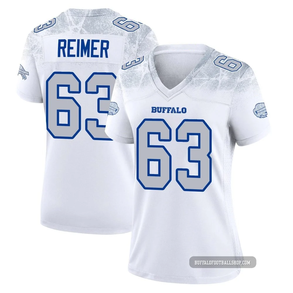 Rush Reimer ＃63 Buffalo Bills Game White Women's 2025 Rivalries Collection Jersey