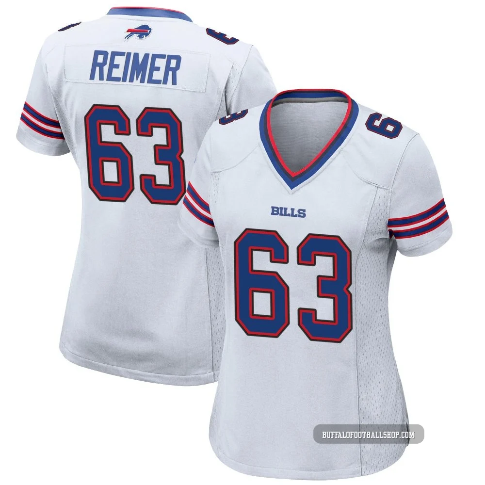 Rush Reimer ＃63 Buffalo Bills Game White Women's Jersey