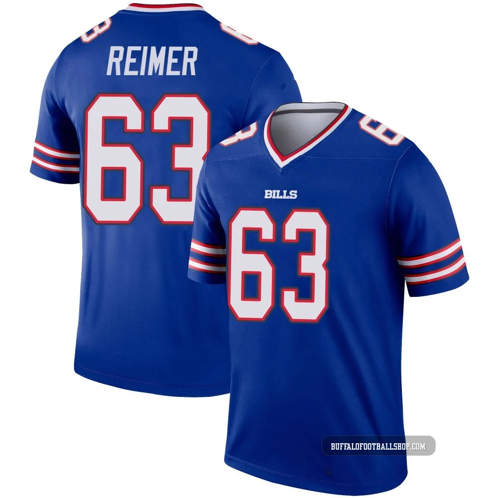 Rush Reimer ＃63 Buffalo Bills Legend Royal Men's Jersey