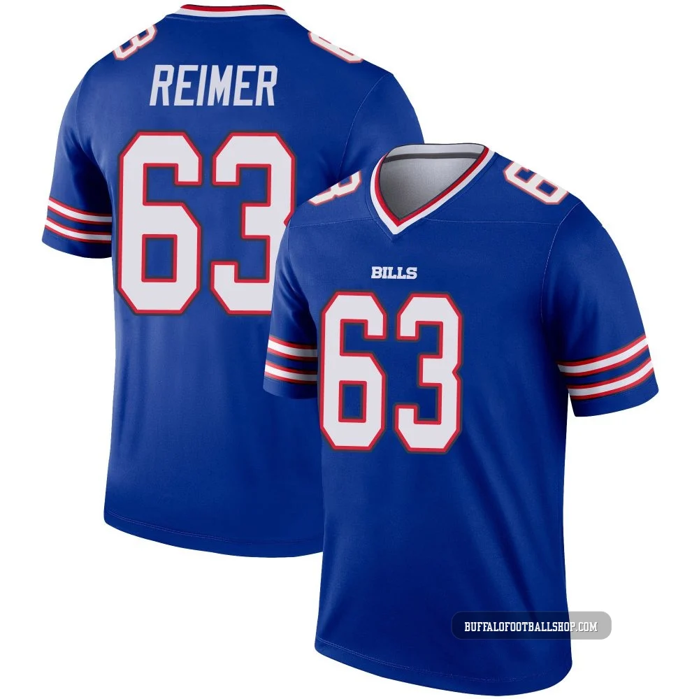 Rush Reimer ＃63 Buffalo Bills Legend Royal Youth Jersey