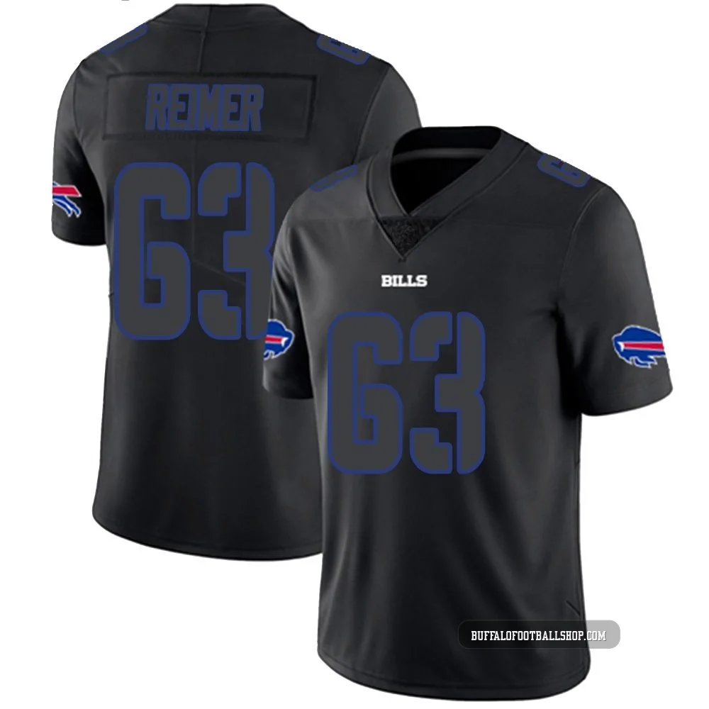Rush Reimer ＃63 Buffalo Bills Limited Black Impact Men's Jersey