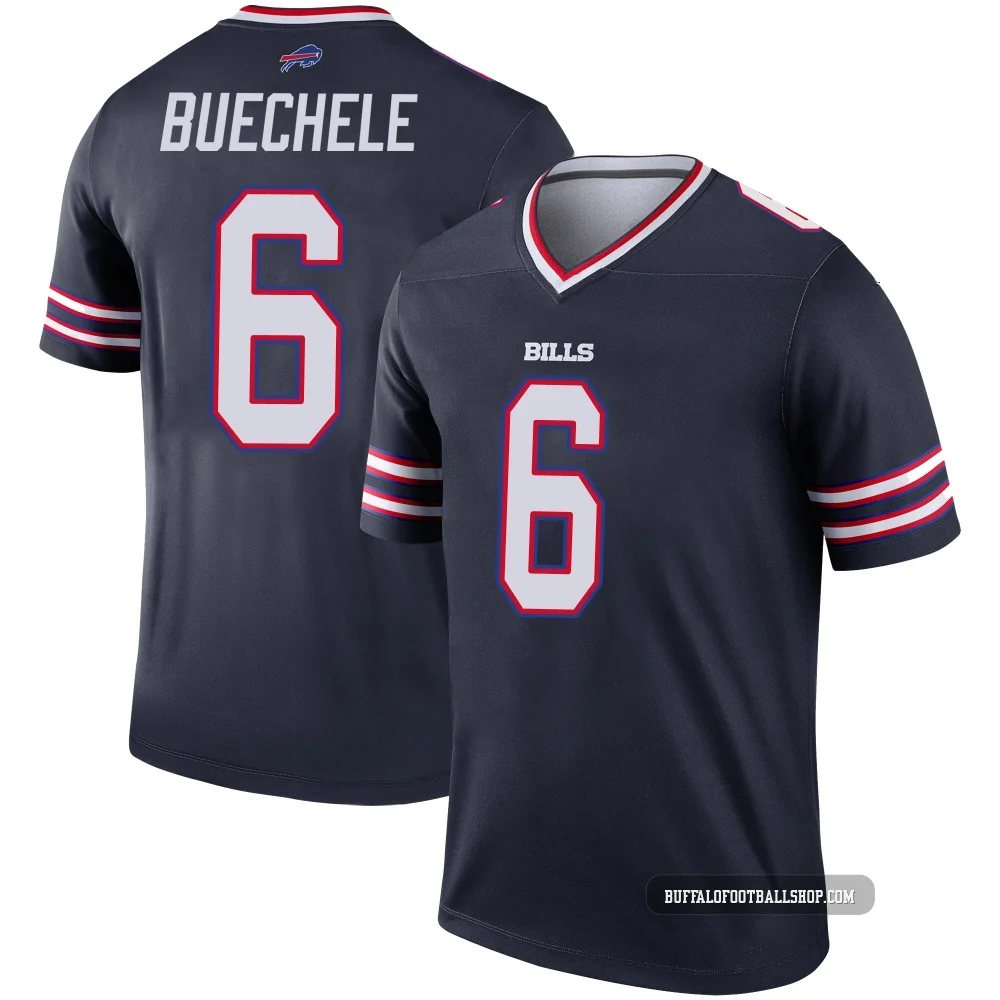 Shane Buechele ＃6 Buffalo Bills Legend Navy Youth Inverted Jersey