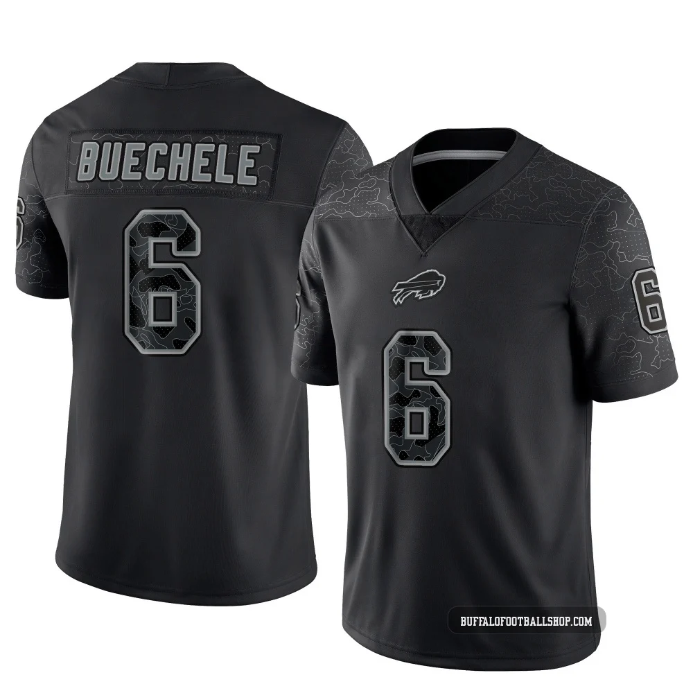 Shane Buechele ＃6 Buffalo Bills Limited Black Youth Reflective Jersey