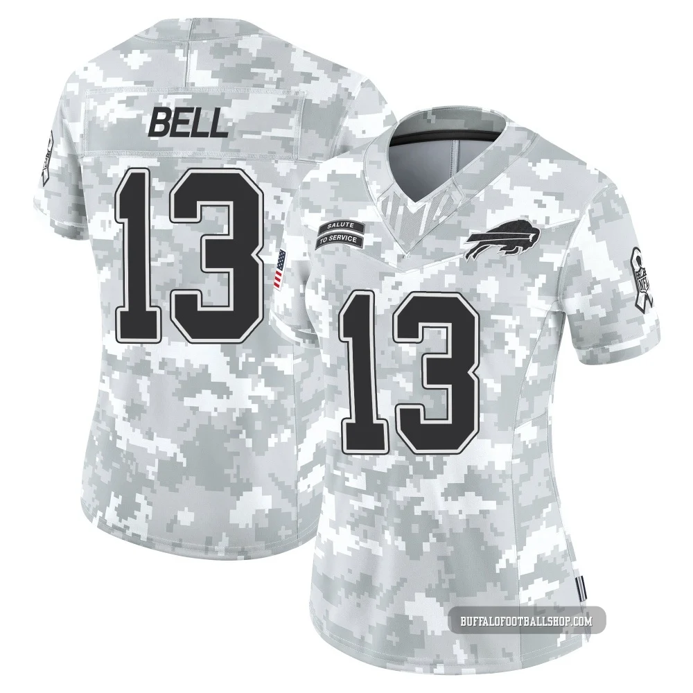 Skyler Bell ＃13 Buffalo Bills Limited Arctic Camo Women's 2024 Salute to Service Jersey