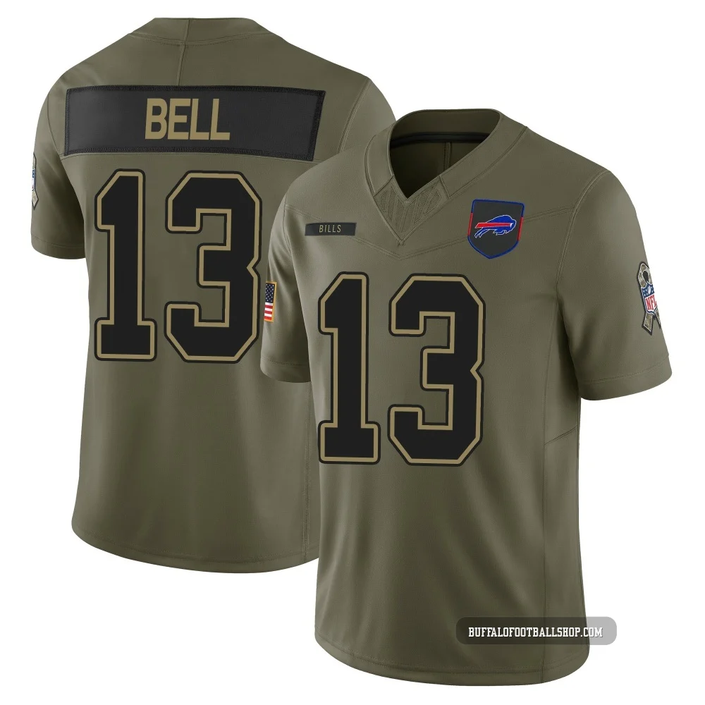 Skyler Bell ＃13 Buffalo Bills Limited Olive Men's 2025 Salute to Service Jersey
