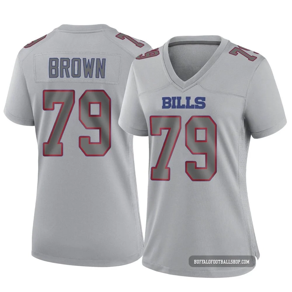 Spencer Brown ＃79 Buffalo Bills Game Gray Women's Atmosphere Fashion Jersey