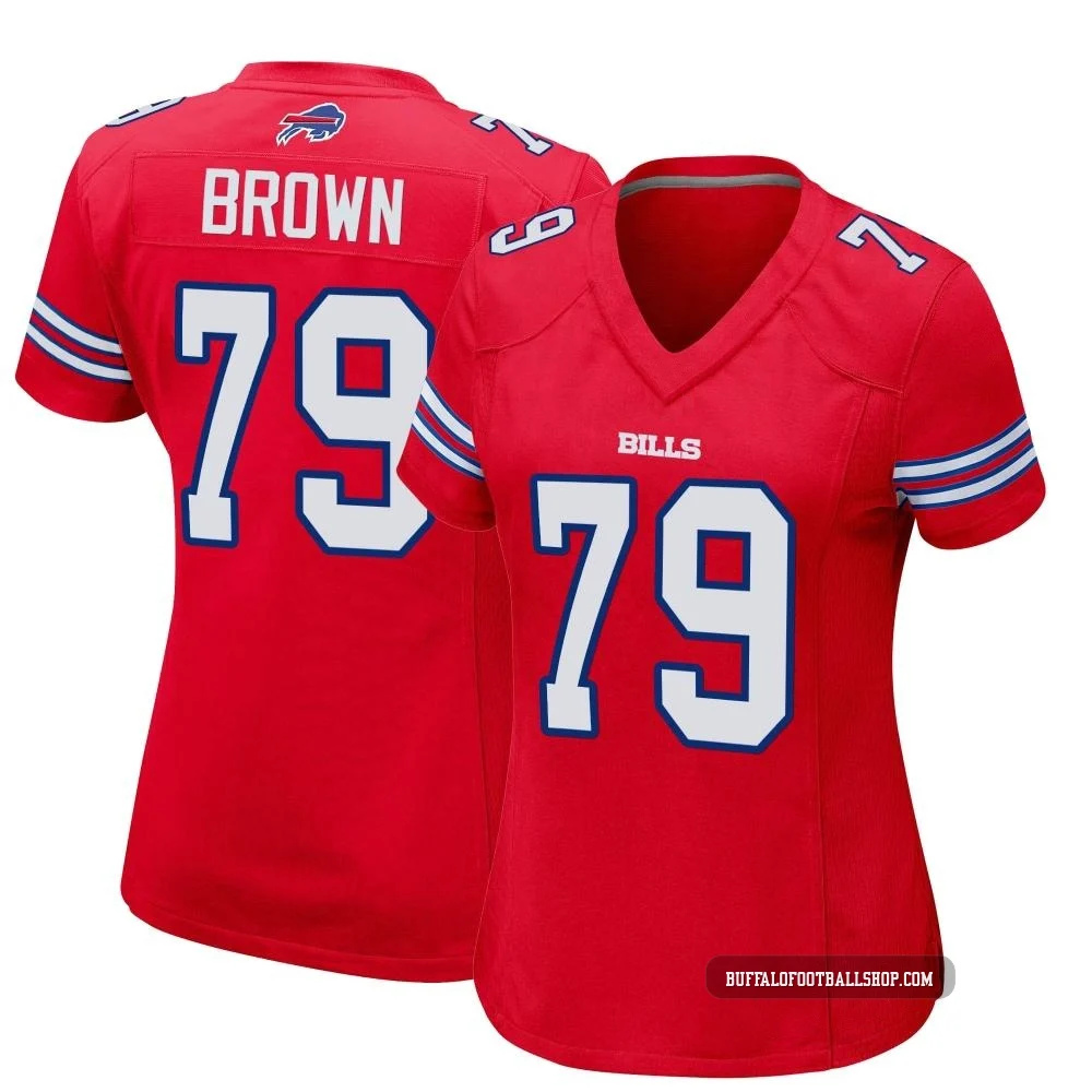 Spencer Brown ＃79 Buffalo Bills Game Red Women's Alternate Jersey