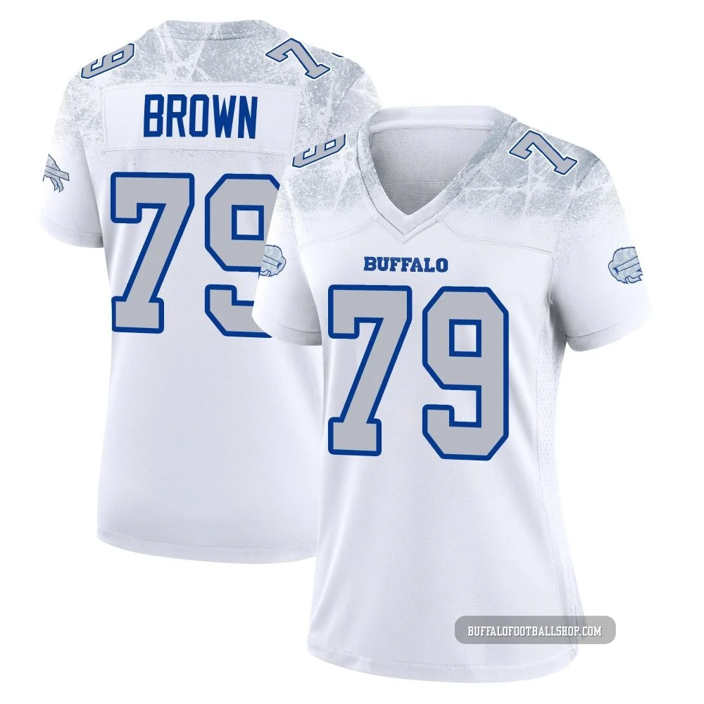 Spencer Brown ＃79 Buffalo Bills Game White Women's 2025 Rivalries Collection Jersey