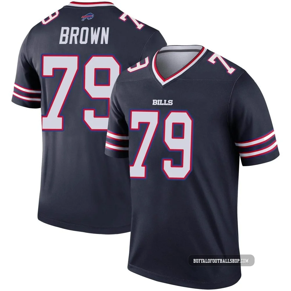 Spencer Brown ＃79 Buffalo Bills Legend Navy Men's Inverted Jersey