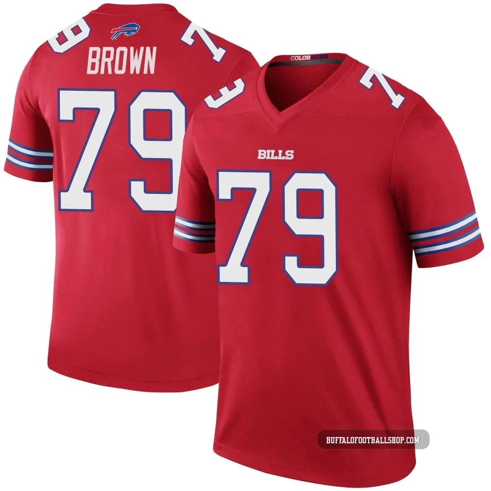 Spencer Brown ＃79 Buffalo Bills Legend Red Youth Color Rush Jersey