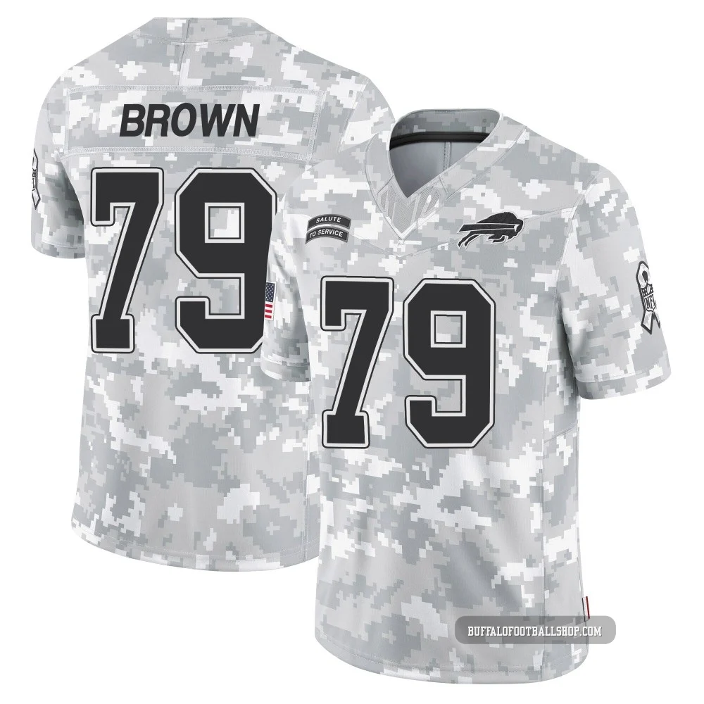 Spencer Brown ＃79 Buffalo Bills Limited Arctic Camo Youth 2024 Salute to Service Jersey