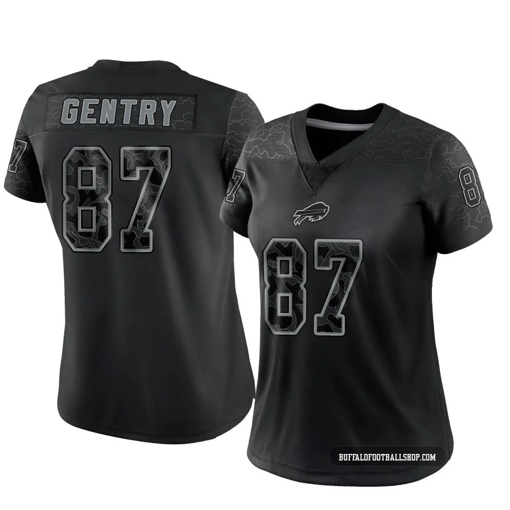 Tanner Gentry ＃87 Buffalo Bills Limited Black Women's Reflective Jersey